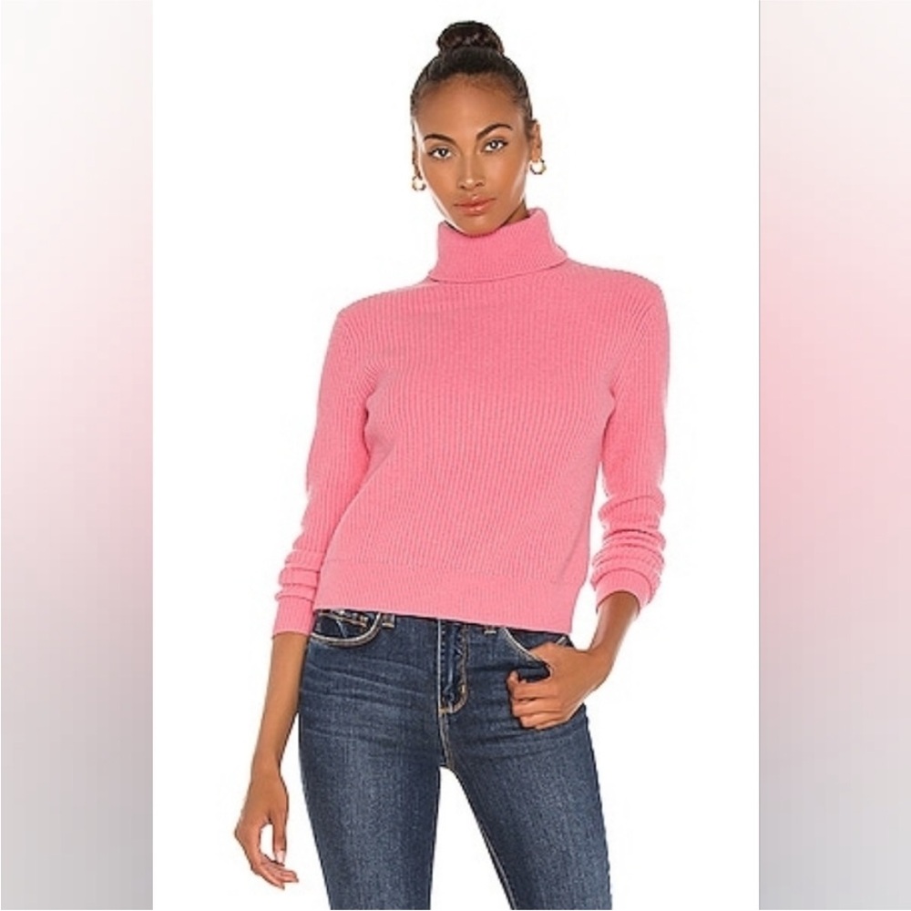 A.L.C. Lambswool Turtleneck Sweater Pink Small